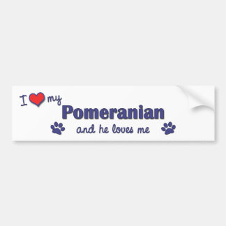 Ik hou van mijn pommern (Mannelijke hond) Bumpersticker