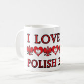 Ik hou van mijn Poolse Busia Koffiemok (Voorkant links)