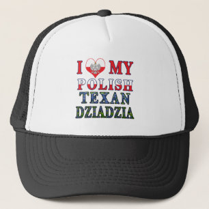Ik hou van mijn Poolse Texan Dziadzia Trucker Pet