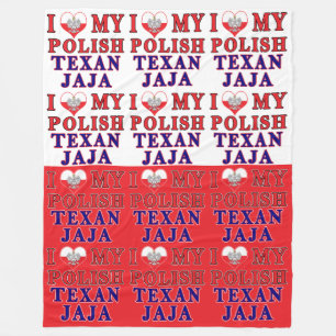 Ik hou van mijn Poolse Texan Jaja Fleece Deken