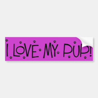 Ik hou van mijn pop-Bumpersticker in Paars Bumpersticker