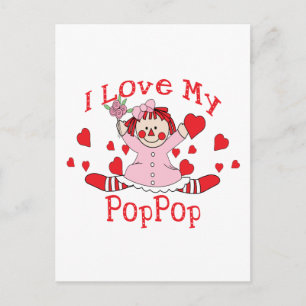 Ik hou van Mijn popPop Rag Doll & Hearts Briefkaart