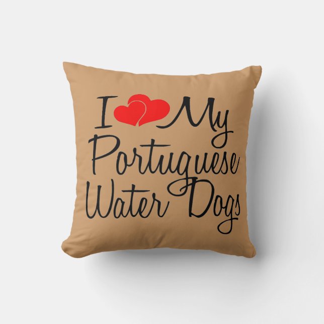 Ik hou van mijn Portugese waterhonden Kussen (Voorkant)