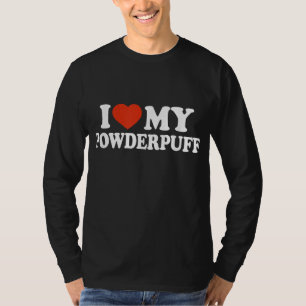 Ik hou van mijn powderpuff Chinese Crested Hondenl T-shirt