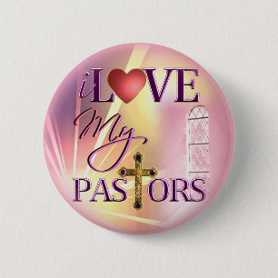 Ik hou van mijn predikanten ronde button 5,7 cm