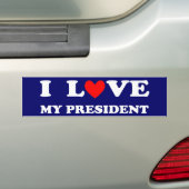 Ik hou van mijn President bumper sticker (Op auto)