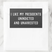 Ik hou van mijn Presidenten zonder aanklacht Rechthoekige Sticker (Tas)