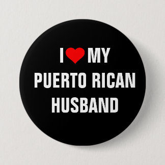 Ik hou van mijn Puerto Ricaanse echtgenoot Ronde Button 7,6 Cm