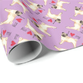 Ik hou van mijn pug cadeaupapier (Rol Hoek)