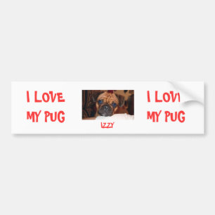 IK HOU VAN MIJN PUG, IZZY, IK HOU VAN MIJN PUG BUMPERSTICKER