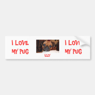 IK HOU VAN MIJN PUG, IZZY, IK HOU VAN MIJN PUG BUMPERSTICKER
