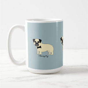 Ik hou van mijn pug koffiemok