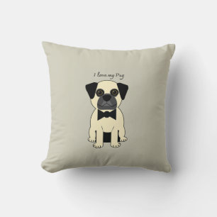 Ik hou van mijn Pug Kussen