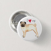 Ik hou van mijn pug ronde button 3,2 cm (Voorkant /achterkant)