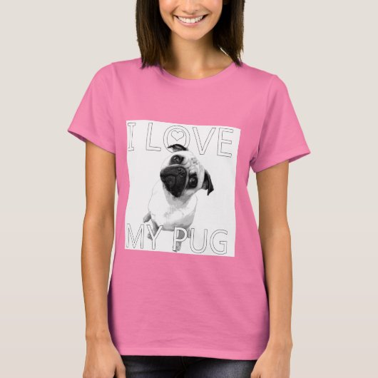 Ik hou van mijn pug t-shirt (Voorkant)