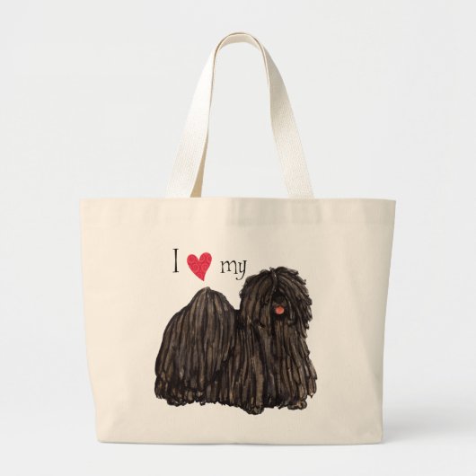 Ik hou van mijn Puli Grote Tote Bag (Voorkant)