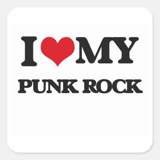 Ik hou van mijn PUNK ROCK Vierkante Sticker (Voorkant)