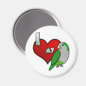Ik hou van mijn Quaker Parrot Magneet (Voorkant / Achterkant)