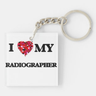 Ik hou van mijn radiograaf sleutelhanger