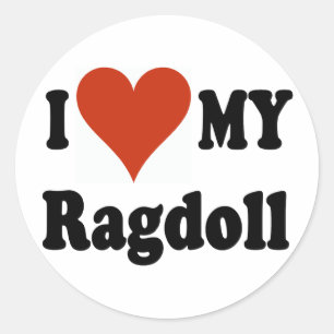 Ik hou van mijn Ragdoll Cat merchandise Ronde Sticker
