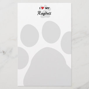 Ik hou van mijn ragdoll-kat-pooier briefpapier