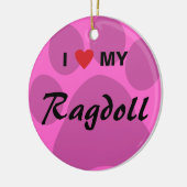 Ik hou van mijn ragdoll-kat-pooier keramisch ornament (Links)