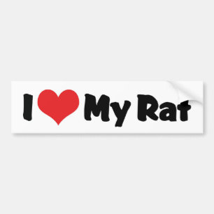 Ik hou van mijn rat hart bumpersticker