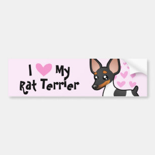 Ik hou van mijn Rat Terrier / Toy Fox Terrier Bumpersticker