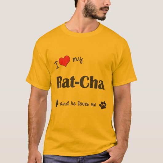 Ik hou van mijn ratten-cha (mannenhond) t-shirt (Voorkant)