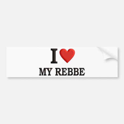 Ik hou van Mijn Rebbe Bumpersticker (Voorkant)