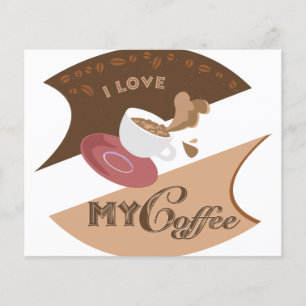 Ik hou van mijn retro Java-koffie Flyer