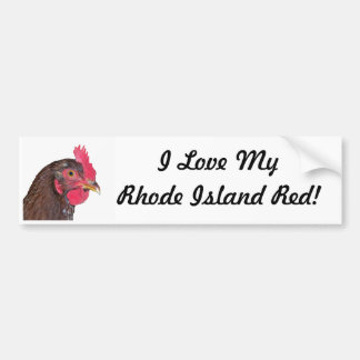 "Ik hou van mijn Rhode Island Red" Bumpersticker