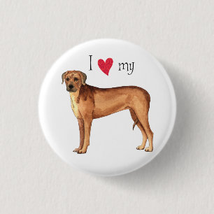 Ik hou van mijn Rhodezische Ridgeback Ronde Button 3,2 Cm