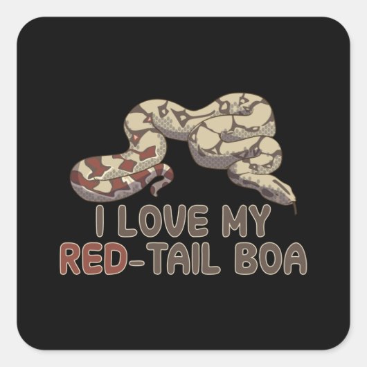 Ik hou van mijn rode staart. vierkante sticker (Voorkant)