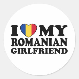 Ik hou van mijn Roemeense vriendin Ronde Sticker