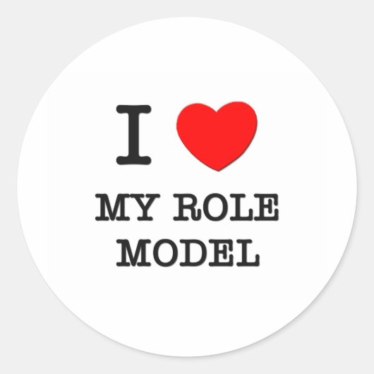 Ik hou van mijn rolmodel ronde sticker (Voorkant)