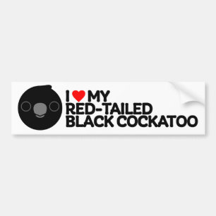 IK HOU VAN MIJN ROODSTAART ZWARTE COCKATO - MAN BUMPERSTICKER