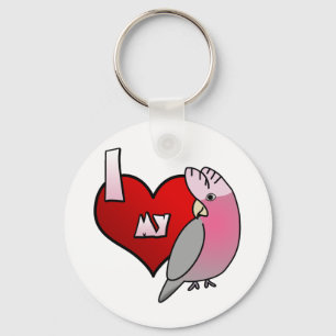 Ik hou van mijn Roos Breasted Katoen Sleutelhanger