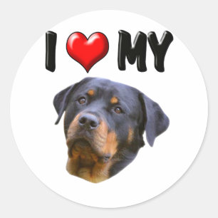 Ik hou van mijn Rottweiler 3 Ronde Sticker
