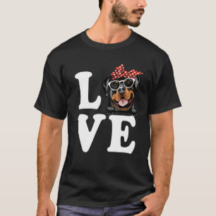 Ik hou van mijn rottweiler Bandana Sunbril Hondenl T-shirt