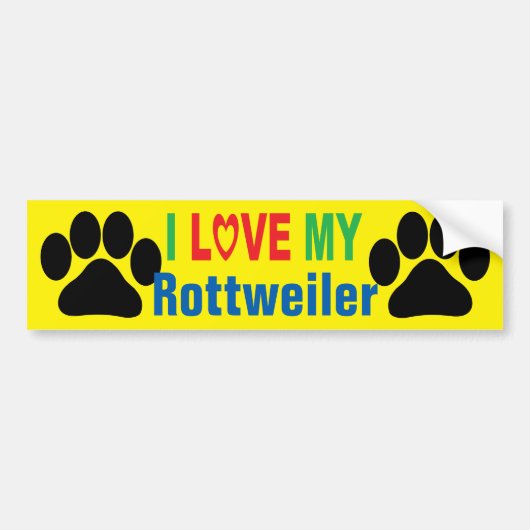 Ik hou van mijn rottweiler-Bumpersticker Bumpersticker (Voorkant)