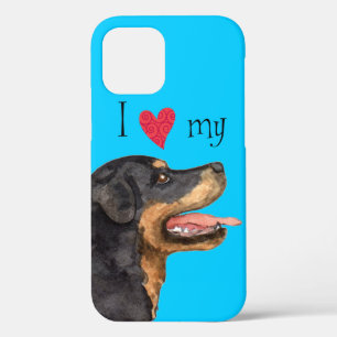Ik hou van mijn rottweiler iPhone 12 hoesje