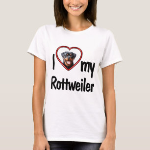 Ik hou van mijn Rottweiler Cute Heart Fotolijstje T-shirt