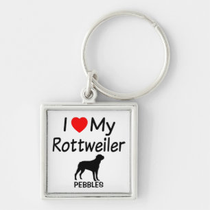 Ik hou van mijn rottweiler Dog Sleutelhanger