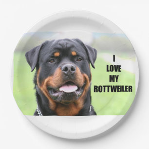 Ik hou van mijn rottweiler papieren bordje