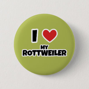Ik hou van mijn Rottweiler Ronde Button 5,7 Cm