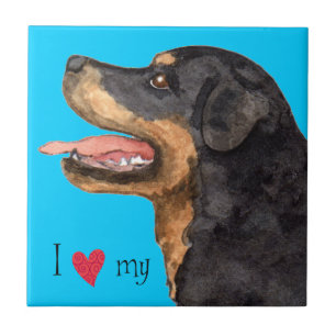Ik hou van mijn rottweiler tegeltje