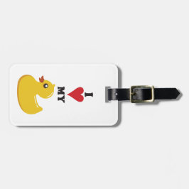 Ik hou van mijn Rubber Duck Bagagelabel