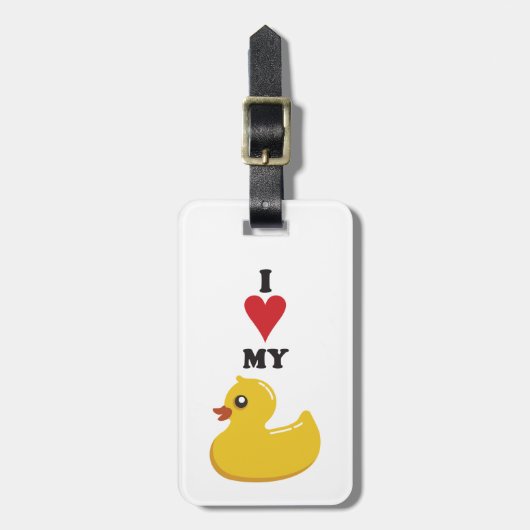 Ik hou van mijn Rubber Duck Bagagelabel (Voorkant verticaal)
