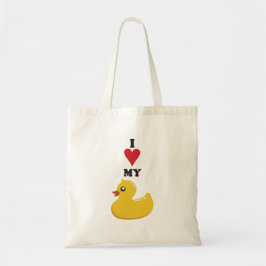 Ik hou van mijn Rubber Duck Canvas tas